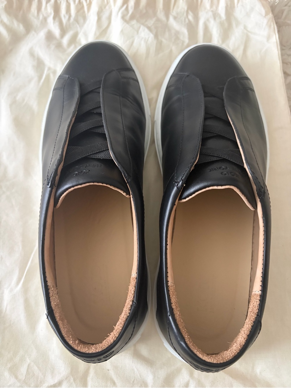 Koio Capri X Slip-On Sneakers Black Leather Men's Size 9 - Picture 3 of 12